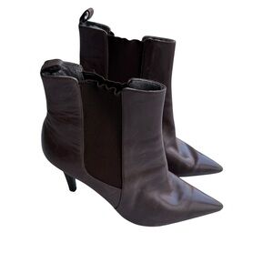 Lauren Ralph Lauren Chic Faded Brown Genuine Leather Ankle Boots 7